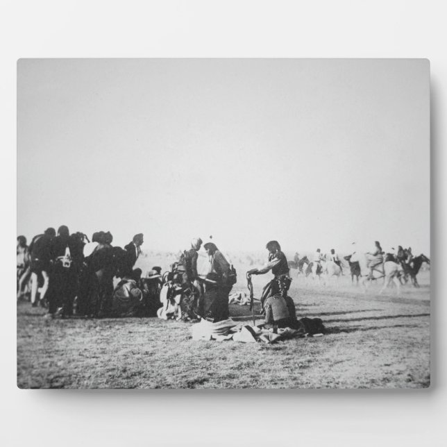 The Ghost Dance, South Dakota, 1890 (b/w photo) Plaque (Front)