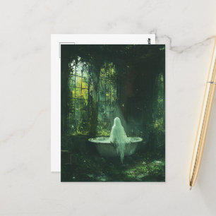 The Ghost in the Abandoned House Bathtub Postcard