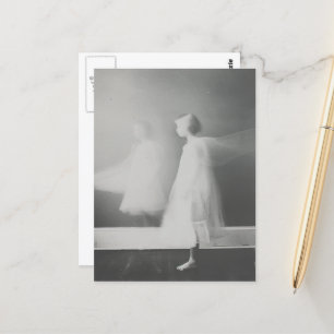 The Ghost in the Hallway Black and White Postcard