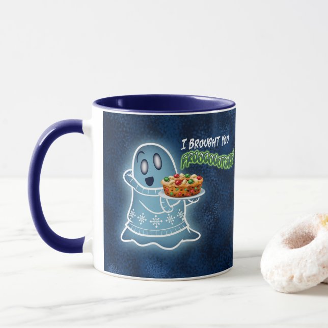 THE GHOST OF CHRISTMAS PRESENTS by Jeff Willis Art Mug (With Donut)