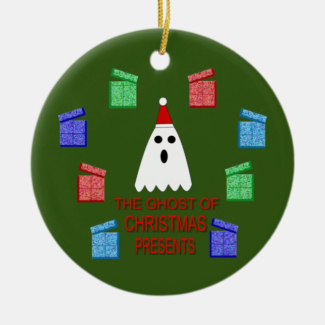 The Ghost of Christmas Presents Funny Ceramic Tree Decoration (Front)