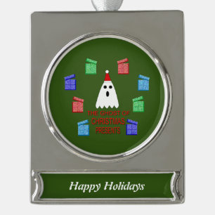 The Ghost of Christmas Presents Funny Custom Silver Plated Banner Ornament