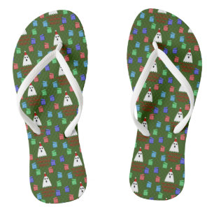 The Ghost of Christmas Presents Funny Flip Flops