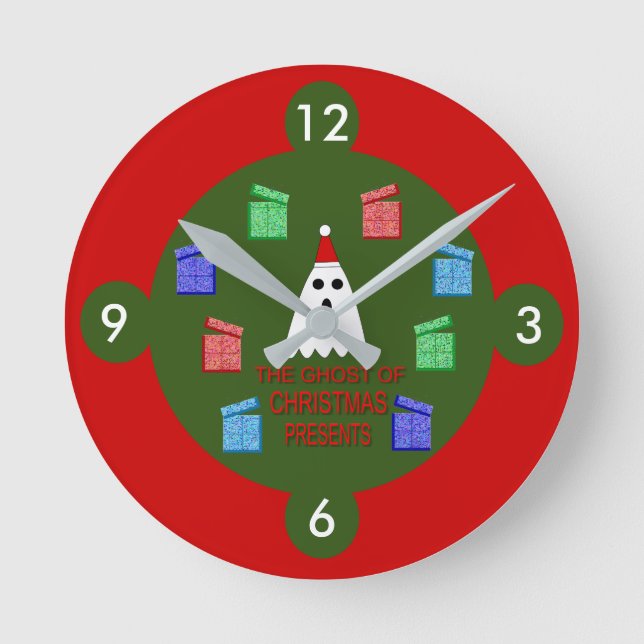 The Ghost of Christmas Presents Funny Round Clock (Front)