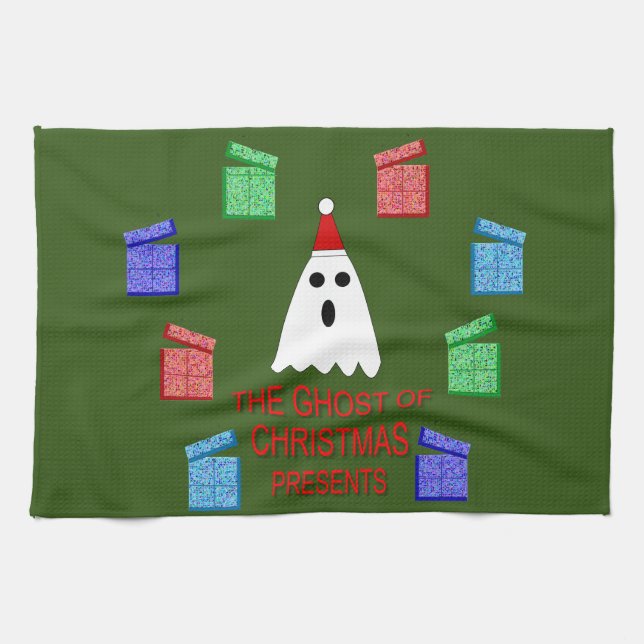 The Ghost of Christmas Presents Funny Tea Towel (Horizontal)