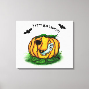 The Ghost of Halloween , Bat , Ghost and Spider Canvas Print