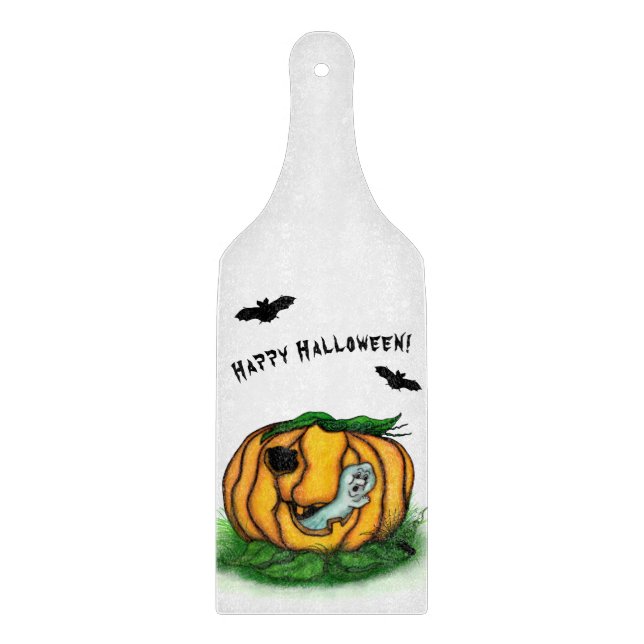 The Ghost of Halloween , Bat , Ghost and Spider Cutting Board (Front)