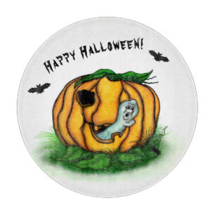 The Ghost of Halloween , Bat , Ghost and Spider Cutting Board