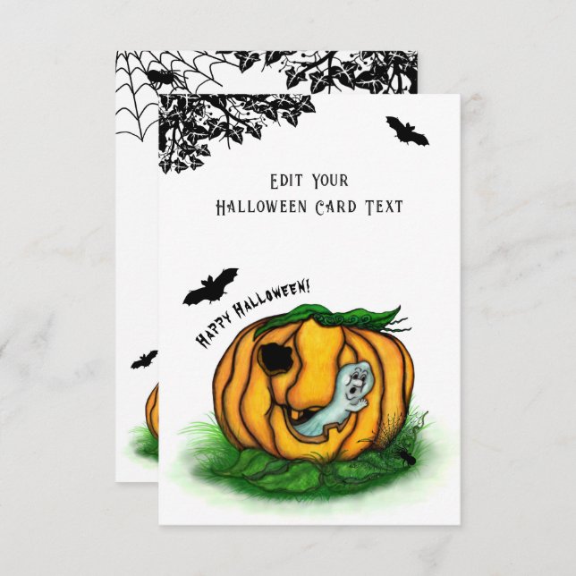 The Ghost of Halloween , Bat , Ghost and Spider Enclosure Card (Front/Back)