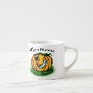 The Ghost of Halloween , Bat , Ghost and Spider Espresso Cup