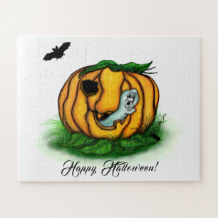 The Ghost of Halloween , Bat , Ghost and Spider Jigsaw Puzzle