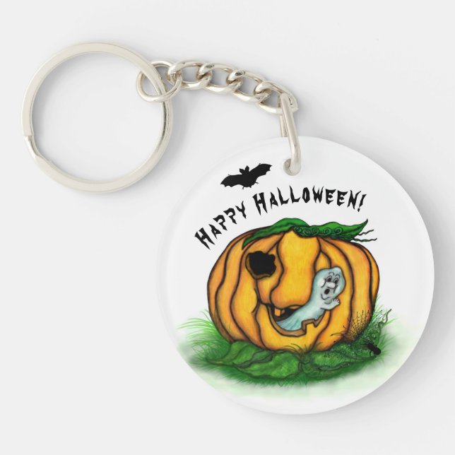 The Ghost of Halloween , Bat , Ghost and Spider Key Ring (Front)