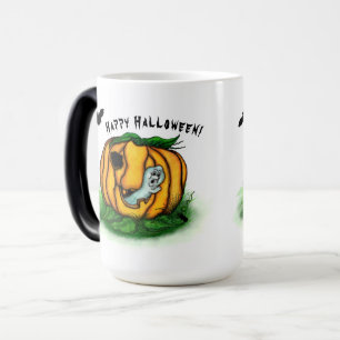 The Ghost of Halloween , Bat , Ghost and Spider Magic Mug