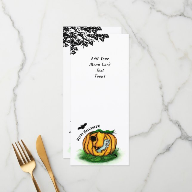 The Ghost of Halloween , Bat , Ghost and Spider Menu (Front/Back In Situ)