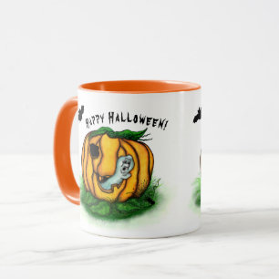 The Ghost of Halloween , Bat , Ghost and Spider Mug