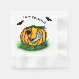 The Ghost of Halloween , Bat , Ghost and Spider Napkin