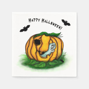 The Ghost of Halloween , Bat , Ghost and Spider Napkin