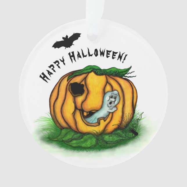 The Ghost of Halloween , Bat , Ghost and Spider Ornament (Front)