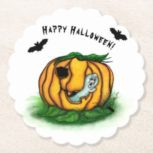 The Ghost of Halloween , Bat , Ghost and Spider Paper Coaster