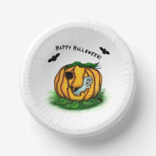 The Ghost of Halloween , Bat , Ghost and Spider Paper Plate