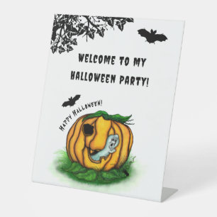 The Ghost of Halloween , Bat , Ghost and Spider Pedestal Sign