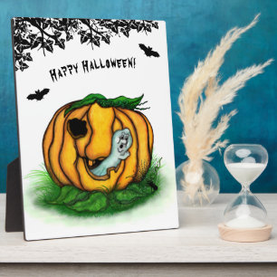 The Ghost of Halloween , Bat , Ghost and Spider Plaque