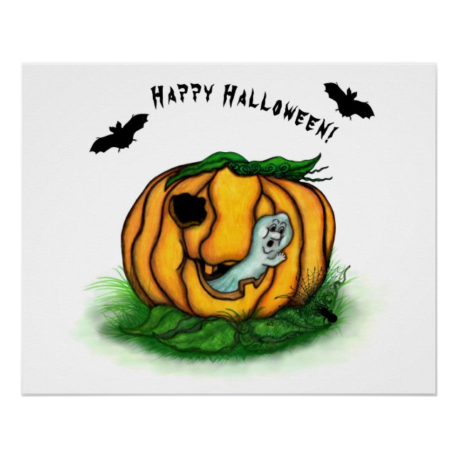 The Ghost of Halloween , Bat , Ghost and Spider Poster (Front)