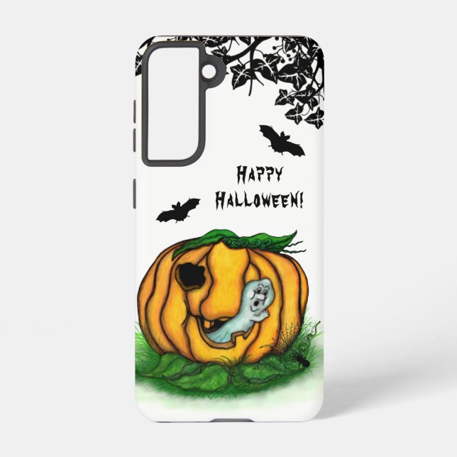 The Ghost of Halloween , Bat , Ghost and Spider Samsung Galaxy S21 Case (Back)
