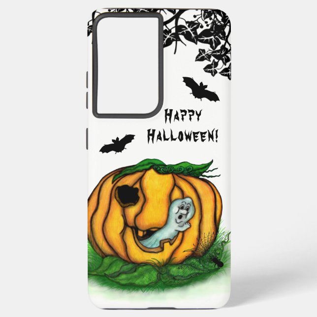 The Ghost of Halloween , Bat , Ghost and Spider Samsung Galaxy S21+ Case (Back)