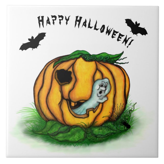 The Ghost of Halloween , Bat , Ghost and Spider Tile (Front)