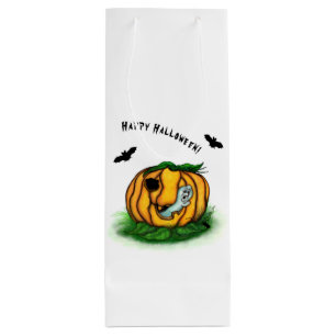 The Ghost of Halloween , Bat , Ghost and Spider Wine Gift Bag