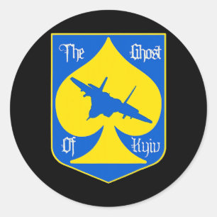 The Ghost Of Kyiv Kiev Ukraine Ace Fighter Pilot  Classic Round Sticker