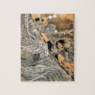 The ghost of Taira Tomomori by Utagawa Kuniyoshi Jigsaw Puzzle