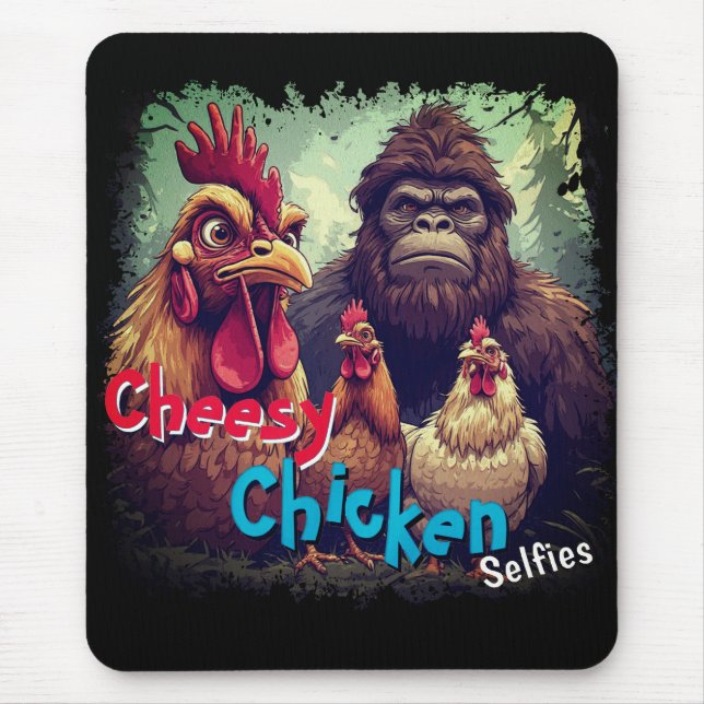"The Ghost Photobomb Bigfoot" Cheesy Chickens  Mouse Mat (Front)