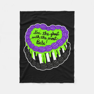 The Ghost With The Most Babe Halloween Cake Design Fleece Blanket