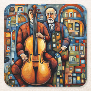 The Ghostly Mentor Square Paper Coaster