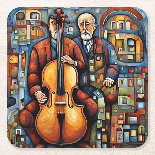 The Ghostly Mentor Square Paper Coaster (Front)