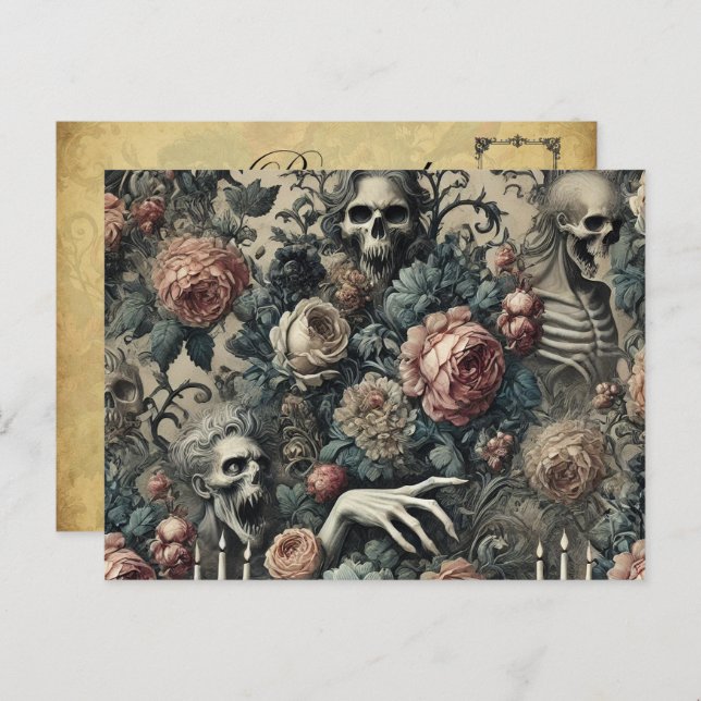 The Ghoul’s Gambit – Gothic Victorian Holiday Postcard (Front/Back)