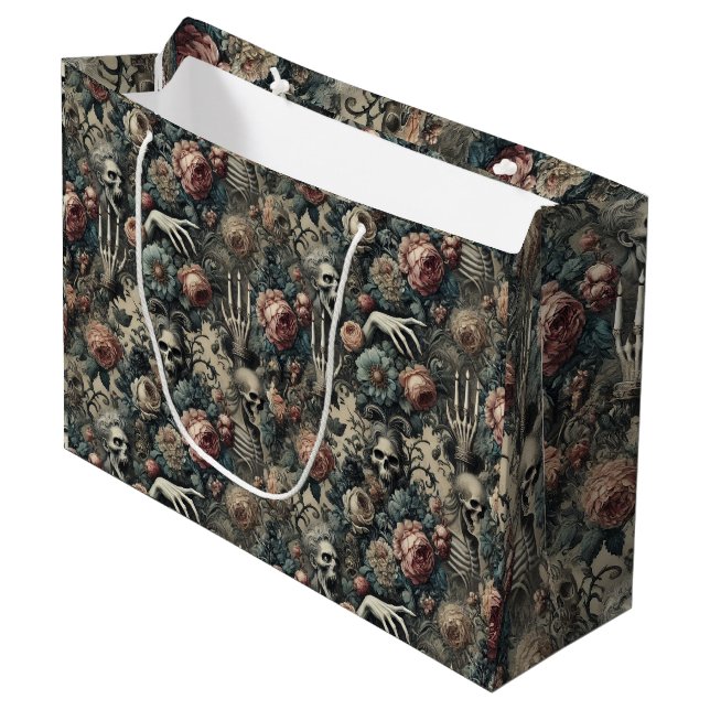 The Ghoul’s Gambit – Gothic Victorian Large Gift Bag (Front Angled)