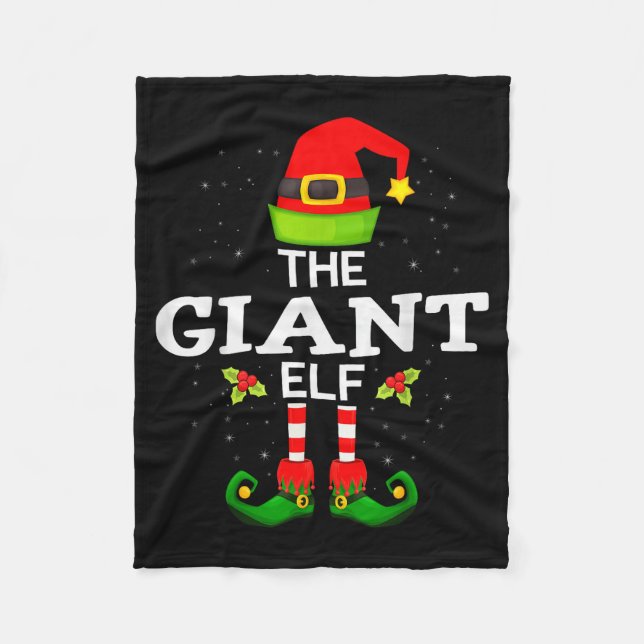 The Giant Elf Christmas Family Matching Pajama  Fleece Blanket (Front)