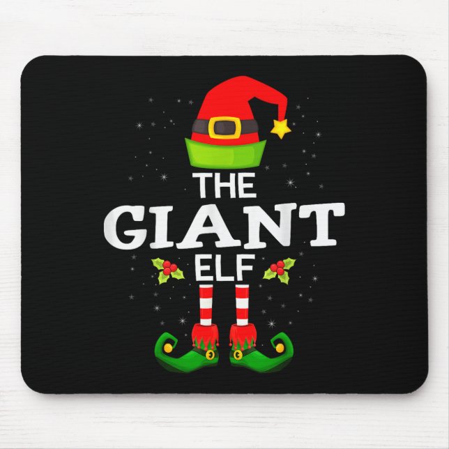 The Giant Elf Christmas Family Matching Pajama  Mouse Mat (Front)