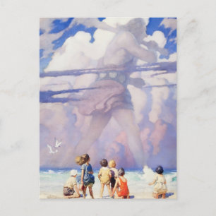 “The Giant” Fairy Art by NC Wyeth Holiday Postcard