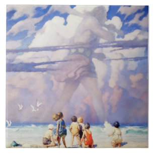 “The Giant” Fairy Art by NC Wyeth Tile