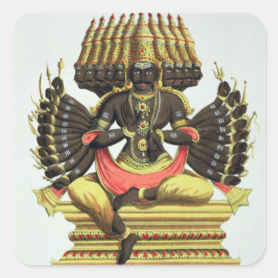 The Giant Ravana (colour litho) Square Sticker