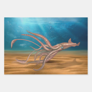 THE GIANT SQUID WRAPPING PAPER SHEET