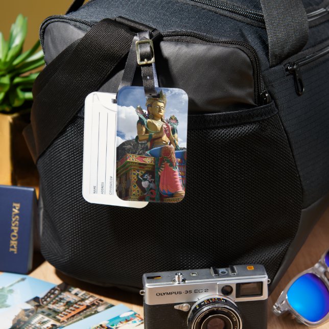 The giant statue of Maitreya Buddha luggage Tag (Front & Back)