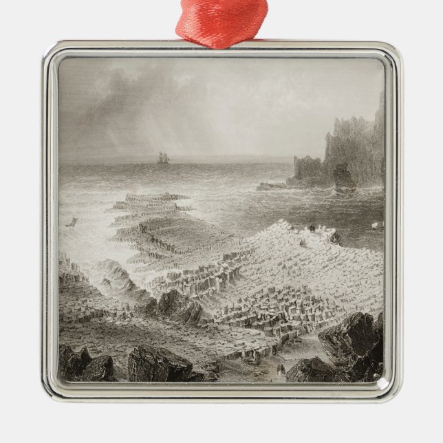 The Giant's Causeway from above Metal Tree Decoration (Front)