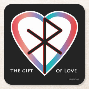 The Gift of Love Bindrune Paper Coaster