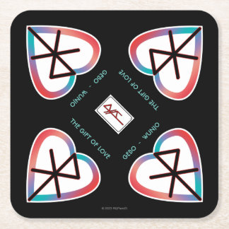 The Gift of Love Bindrune  Square Paper Coaster