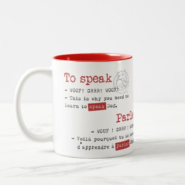 The gift of tongues. Le don des langues. Two-Tone Coffee Mug (Left)